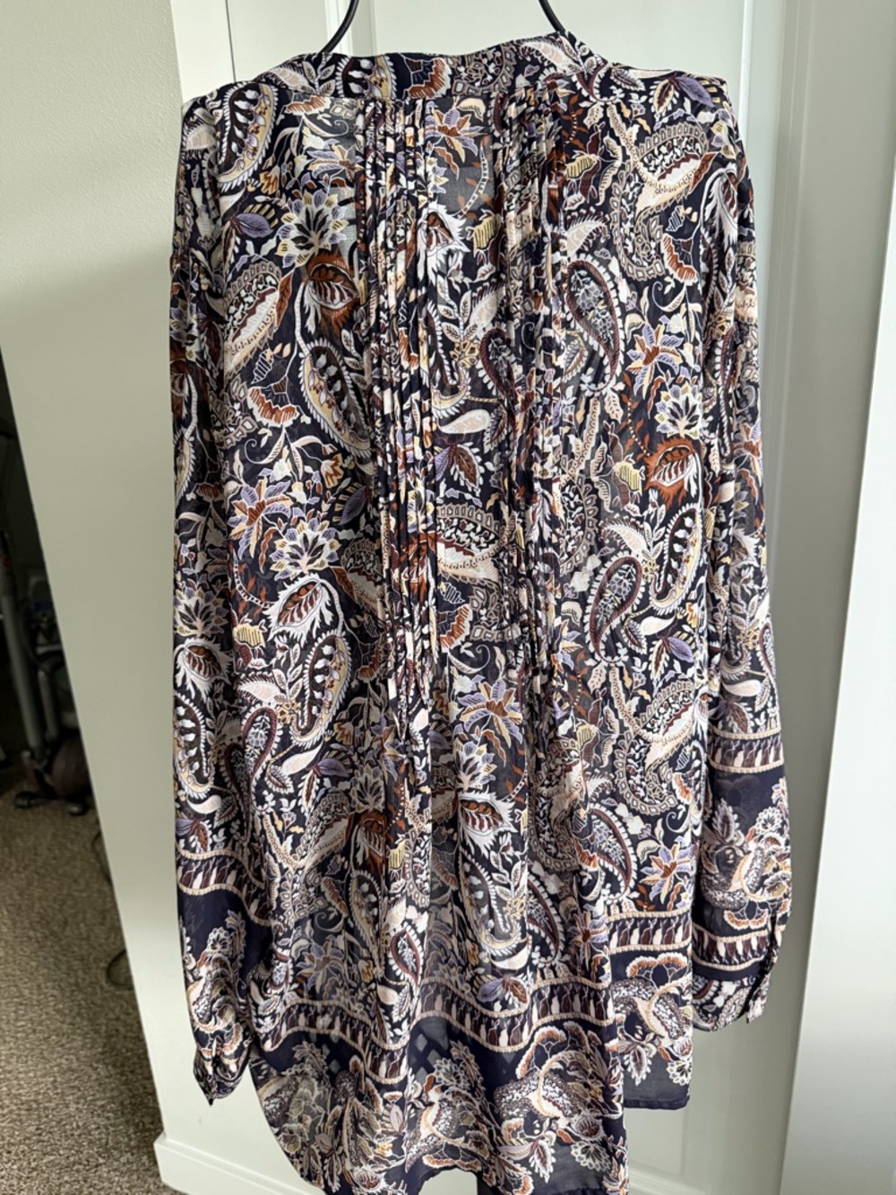Style & Co. Paisley Print Tunic - Navy, Brown & Cream - Picture 3 of 5